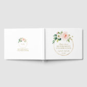 Elegant Pink Blush Floral Gold Retirement Party Gastenboek (Volledig)