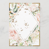 Elegant Pink Blush Floral Gold Rustic Wedding Kaart (Achterkant)