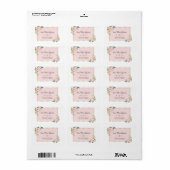 Elegant Pink Blush Floral Gold Wedding Etiket (Full Sheet)