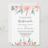 Elegant Pink Blush Floral Nuestra Boda Wedding Kaart (Voorkant)