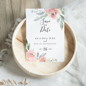 Elegant Pink Blush Floral Save the Date Briefkaart