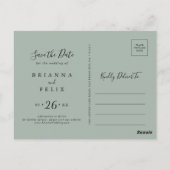 Elegant Pink Blush Floral Save the Date Briefkaart (Achterkant)