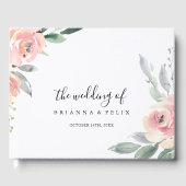 Elegant Pink Blush Floral Wedding Gastenboek (Voorkant)