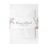 Elegant Pink Blush Floral Wedding Uitnodiging Uitnodigingen Wikkel (Voorkant Voorbeeld)