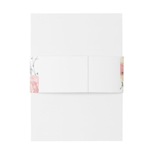 Elegant Pink Blush Floral Wedding Uitnodiging Uitnodigingen Wikkel (Achterkant Voorbeeld)