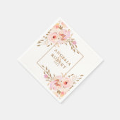Elegant Pink Blush Gold Floral Weddenschap Servet (Hoek)