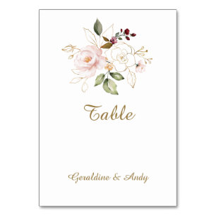 Elegant Pink Blush Gold Flowers Weddenschap Kaart
