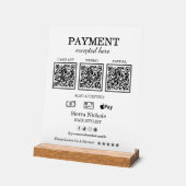 Elegant Pink Blush QR Code Betaling Acryl Bord (Hoek)