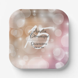 Elegant Pink Blush Quinceañera Papieren Bordje