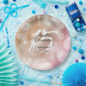 Elegant Pink Blush Quinceañera Papieren Bordje (Feest)