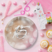 Elegant Pink Blush Quinceañera Papieren Bordje (Feest)