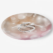 Elegant Pink Blush Quinceañera Papieren Bordje (Gekanteld)