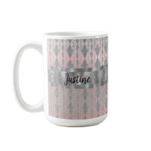 Elegant Pink Blush Silver Harlequin