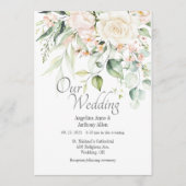 Elegant Pink Blush Waterverf Floral Wedding Kaart (Voorkant)