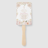 Elegant Pink Boho Bloemen Doop Set van Fans Handwaaier (Achterkant)