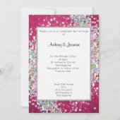 ELEGANT PINK BOKEH HOLOGRAPHIC PASTEL WEDING KAART (Voorkant)