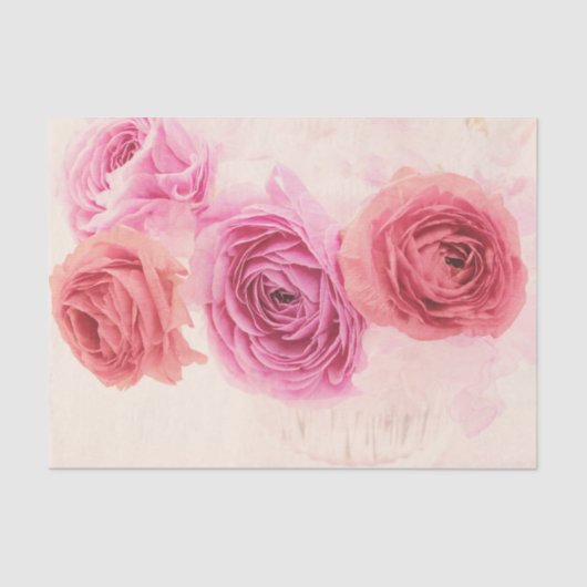 Elegant pink bouquets  tissuepapier (Voorkant)