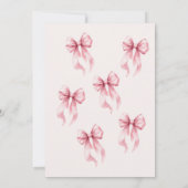 Elegant Pink Bow 11th Birthday Invitation Kaart (Achterkant)