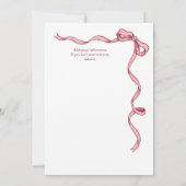 Elegant Pink Bow Afscheidsfeest voor vrouwen Kaart (Achterkant)