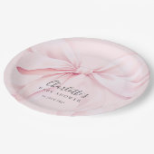 Elegant Pink Bow Baby Bridal Shower Papieren Bordje (Gekanteld)
