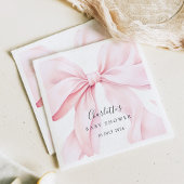  Elegant Pink Bow Baby Bridal Shower Servet