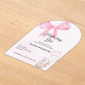Elegant Pink Bow Baby Girl Shower  Acryl Uitnodigingen (Laagn)