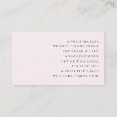 Elegant Pink Bow Baby Shower Books for Baby Informatiekaartje (Achterkant)
