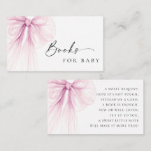 Elegant Pink Bow Baby Shower Books for Baby