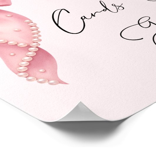 Elegant Pink Bow Baby Shower Cards and Gifts Poster (Hoek)