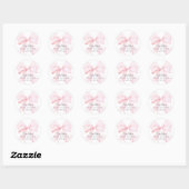  Elegant Pink Bow Baby Shower Ronde Sticker (Vel)
