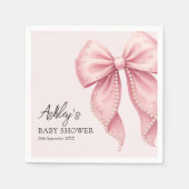 Elegant Pink Bow Baby Shower Servet (Voorkant)