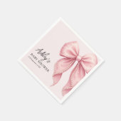 Elegant Pink Bow Baby Shower Servet (Hoek)