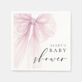 Elegant Pink Bow Baby Shower Servet (Voorkant)