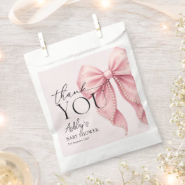 Elegant Pink Bow Baby Shower Thank You Bedankzakje
