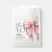 Elegant Pink Bow Baby Shower Thank You Bedankzakje (Voorkant)