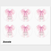 Elegant Pink Bow Birthday Stickers (Vel)