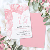 Elegant Pink Bow Bridal Shower Kaart