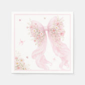 Elegant Pink Bow Butterfly Baby Shower Servet (Voorkant)