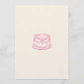 Elegant Pink Bow & Cake Sweet 16 Birthday Party Kaart (Achterkant)