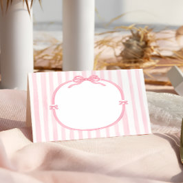 Elegant Pink Bow Coquette Birthday Plaatskaartje