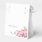  Elegant Pink Bow Floral Baby Shower Bedankdoosjes (Achterkant)