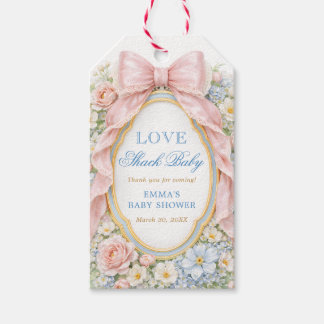 Elegant Pink Bow Love Shack Baby Shower Thank You Cadeaulabel