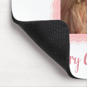 Elegant Pink Bow Merry Christmas Custom Mousepad Muismat (Hoek)