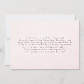 Elegant Pink Bow Prosecco Bridal Shower Thank You Bedankkaart (Achterkant)