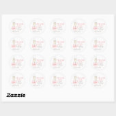 Elegant Pink Bow Prosecco Bridal Shower Thank You Ronde Sticker (Vel)