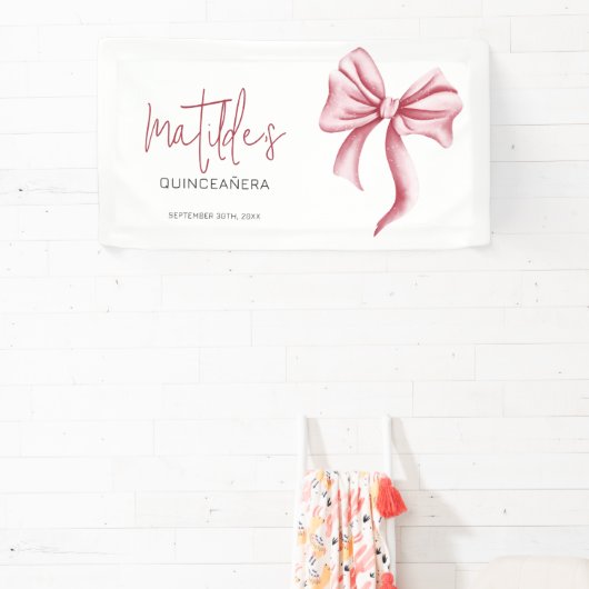 Elegant Pink Bow Quinceanera Spandoek (Insitu)