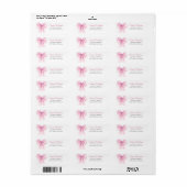 Elegant Pink Bow Return Address Labels (Full Sheet)