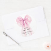 Elegant Pink Bow Stickers Watercolor (Envelop)