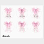 Elegant Pink Bow Stickers Watercolor (Vel)