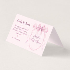Elegant Pink Bow Theme Books for Baby Card Kaart